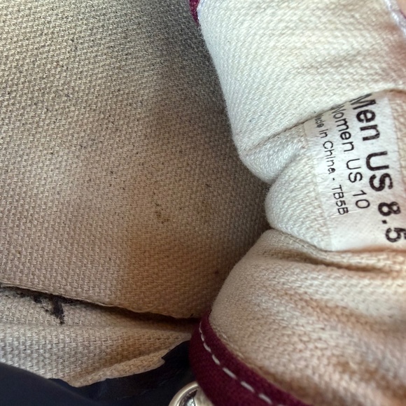 Burgundy Vans Slip-on Canvas Shoes Men's 8.5 Women's 10. - Picture 3 of 9